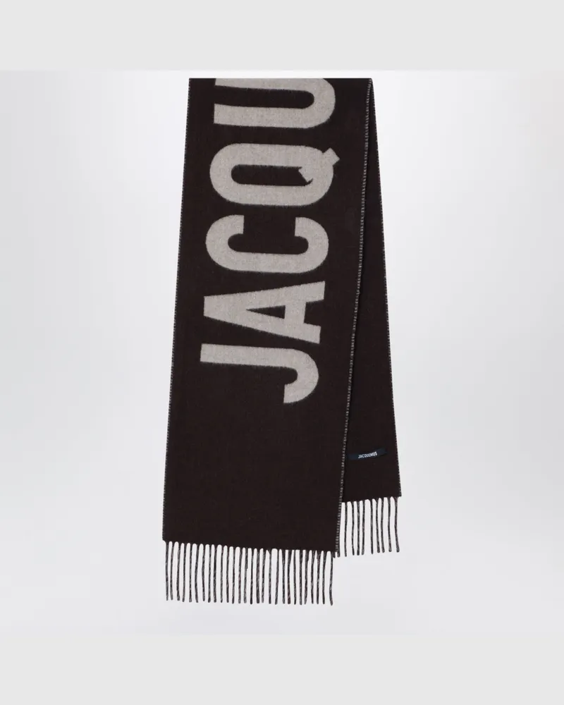 Jacquemus Brauner Wollschal mit Logo Brown
