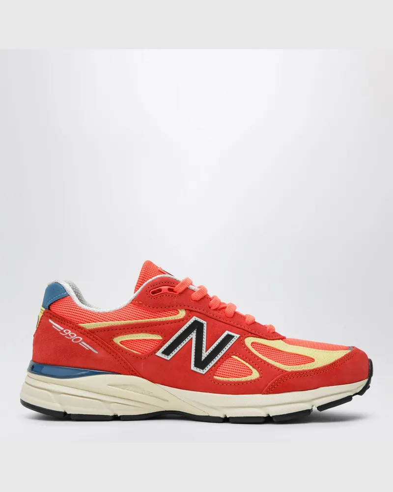 New Balance Sneakers Made in USA 990v4 Urgent Red/Maize/Afterglow Red