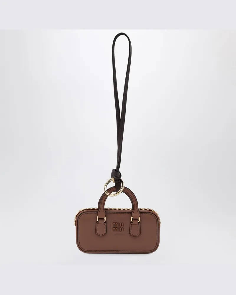 Miu Miu Trick Arcadie aus cognacfarbenem Leder Braun