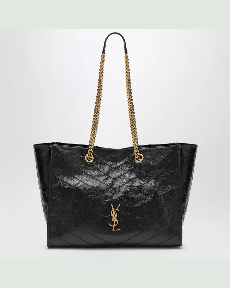 Saint Laurent Shopper NIKI aus Vintage-Kalbsleder in Schwarz Black