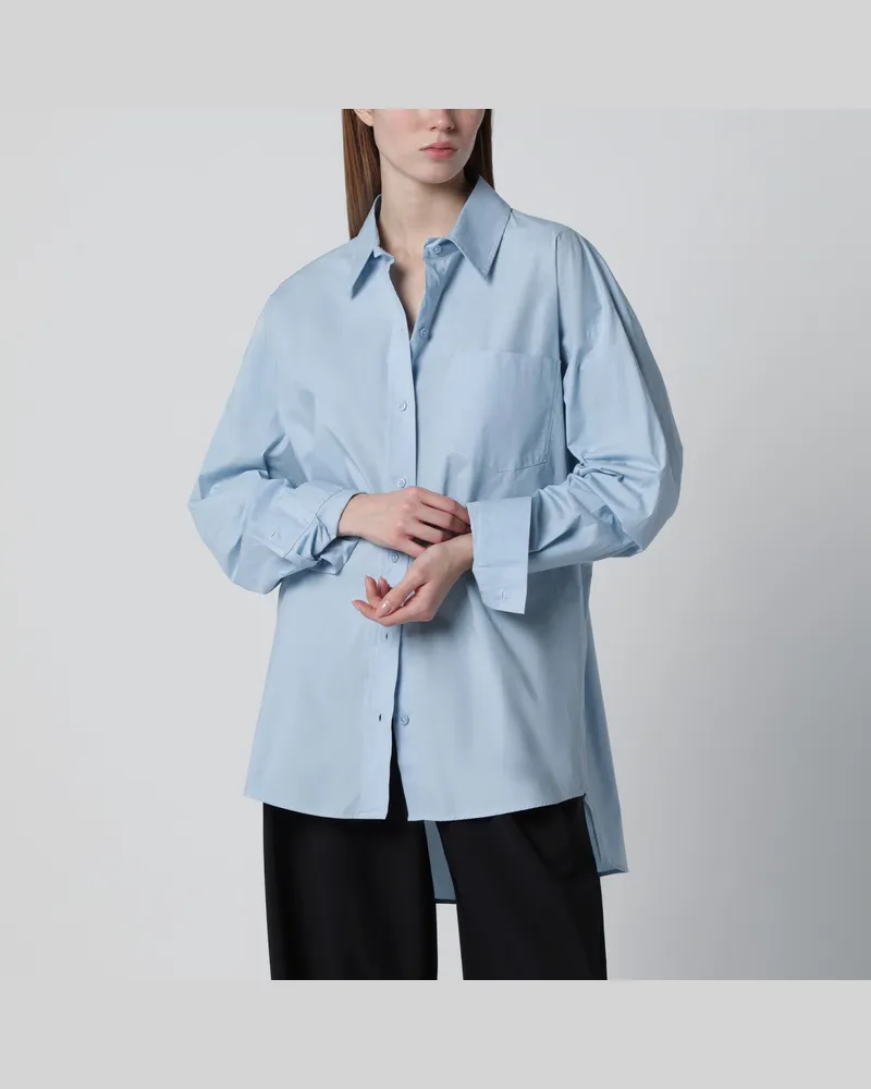 FRANKIE Shop Hellblaues asymmetrisches Ornella-Hemd Light