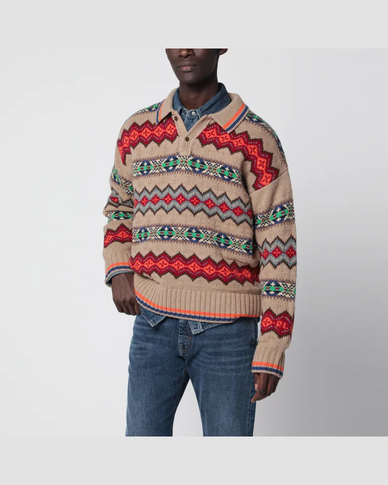 Ralph Lauren Mehrfarbiger Fair-Isle-Pullover aus Wollmischung Brown