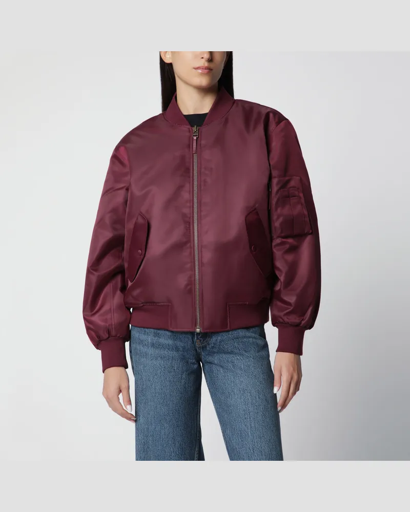 Anine Bing Leon Bomberjacke mit Reißverschluss in Bordeaux Burgundy