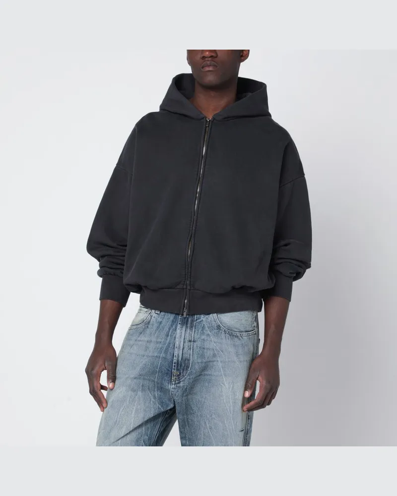 Fear of God Schwarzer ausgewaschener Zip-Hoodie Schwarz