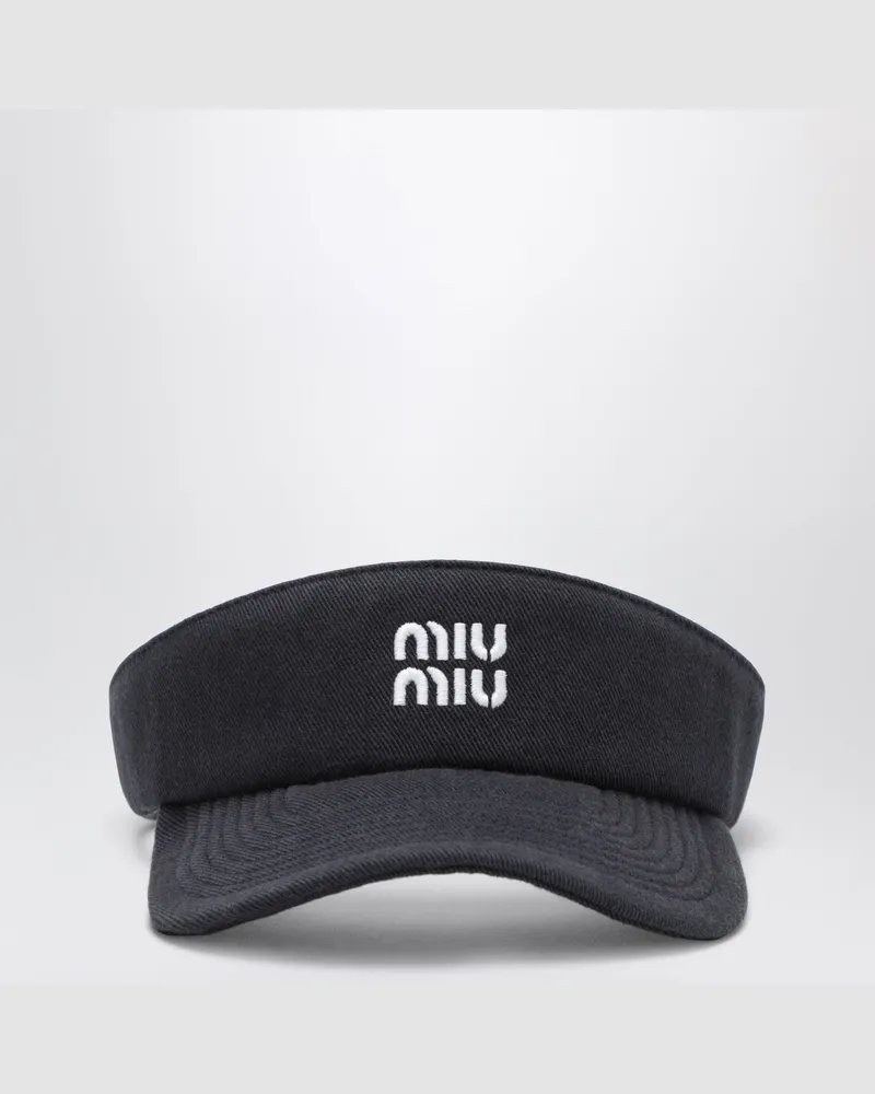 Miu Miu Blaues Visor aus Baumwolle mit Logo Blue