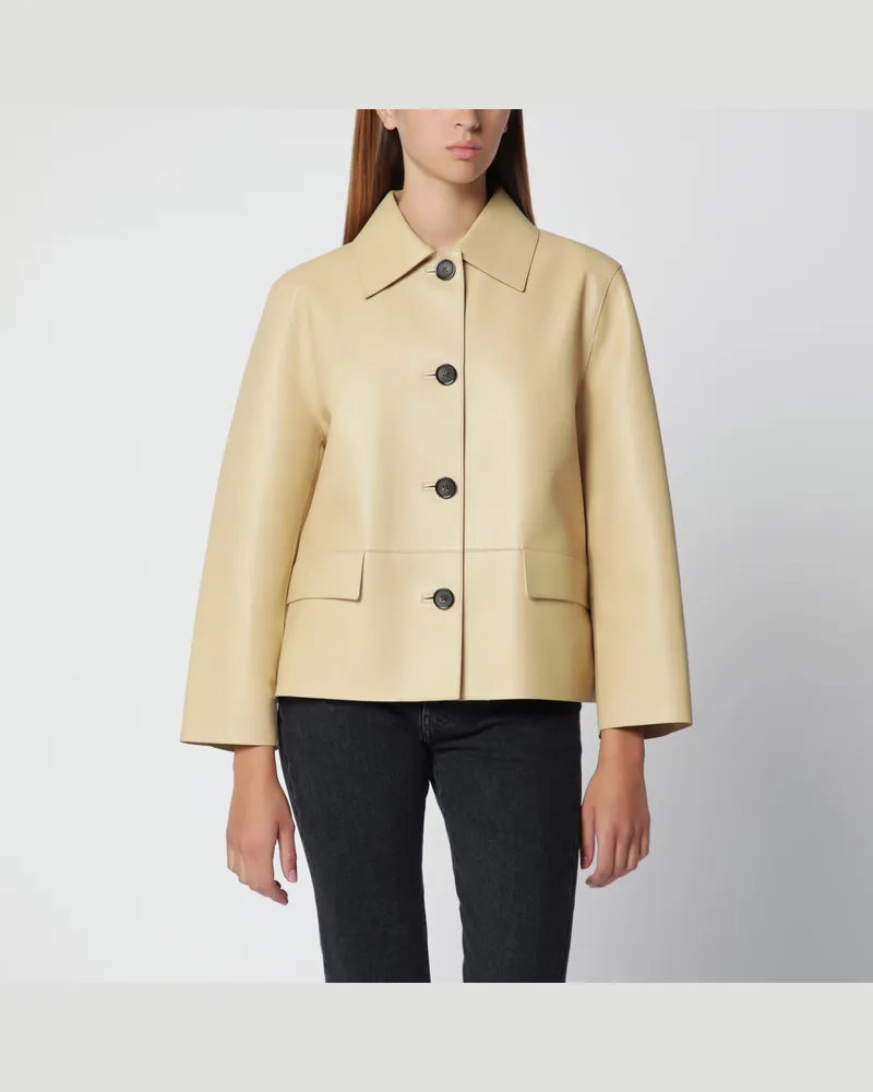 Totême Jacke aus hellbeigem Lammleder Beige
