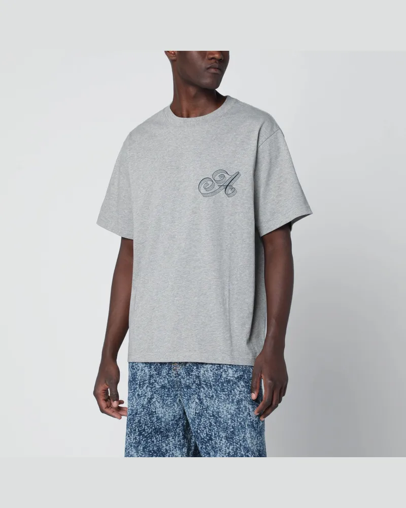 AWAKE NY Graues T-Shirt aus Baumwolle mit Logo 