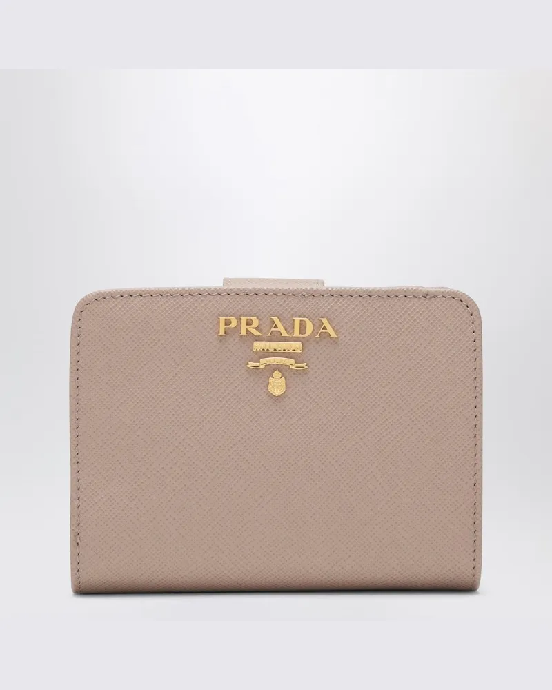 Prada Kleines puderrosa Saffiano Portemonnaie Rosa
