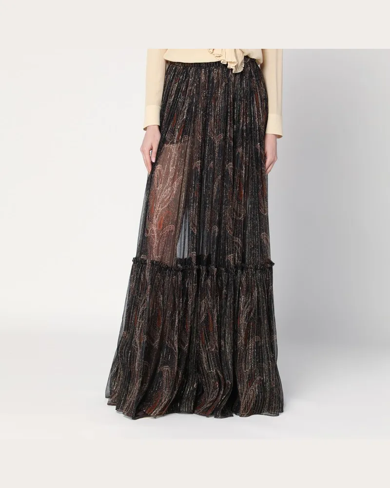 Saint Laurent Volantrock mit Paisley-Muster Mehrfarbig