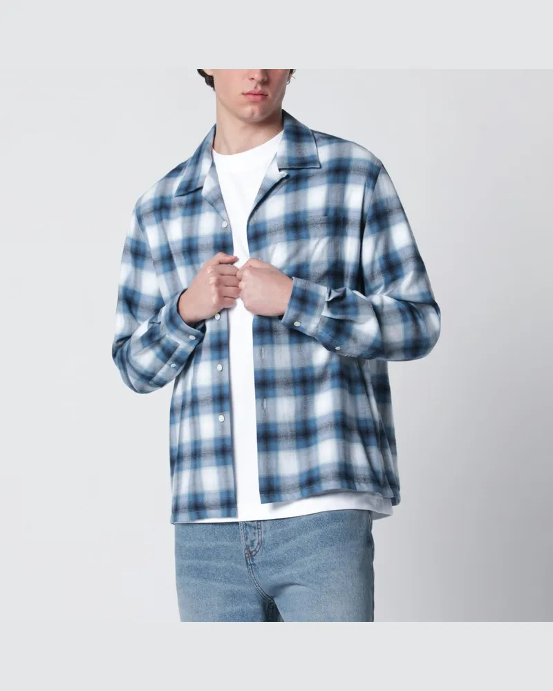 J.W.Anderson Blau verlaufend karierte Hemd Blau