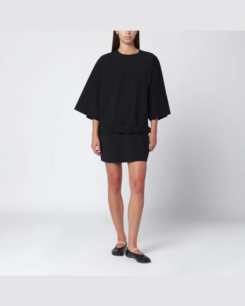 Maison Margiela Schwarzes Minikleid aus Wollmischung Schwarz