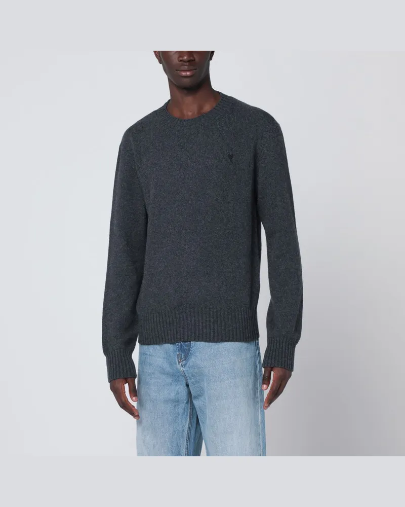 AMI Paris Anthrazitgrauer Ami De Coeur Pullover Grau