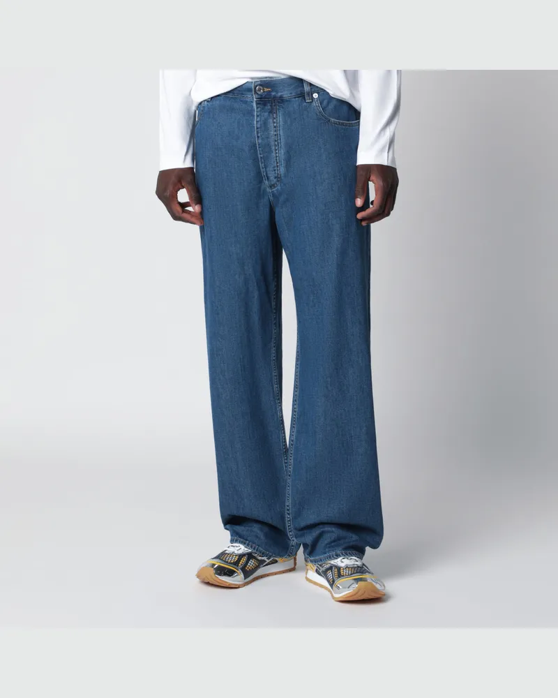 Bottega Veneta Weit geschnittene Jeans in Mittelblau Light