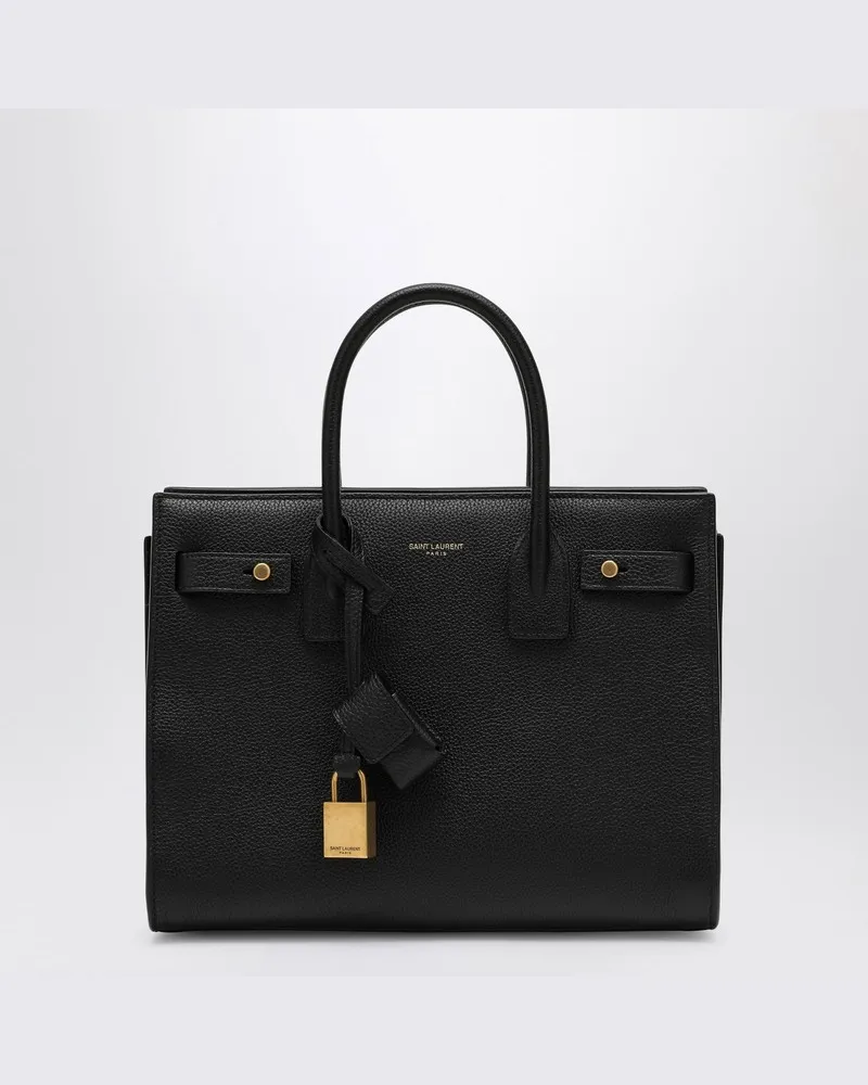 Saint Laurent Kleine Tasche Sac de Jour aus schwarzem Leder Schwarz