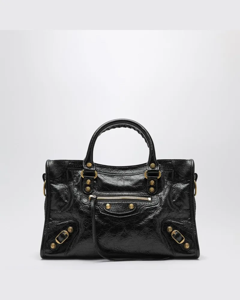 Balenciaga Le City kleine Tasche in Schwarz/Antikgold Schwarz