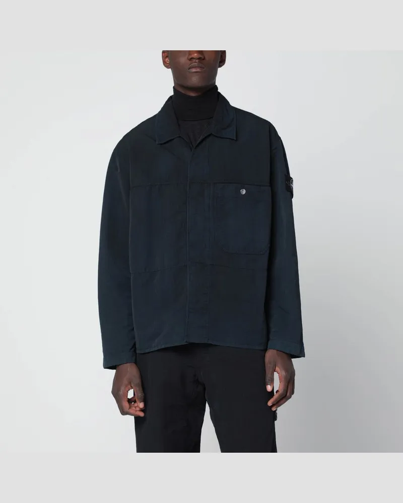 Stone Island Schwarze Jacke aus Nylon Schwarz