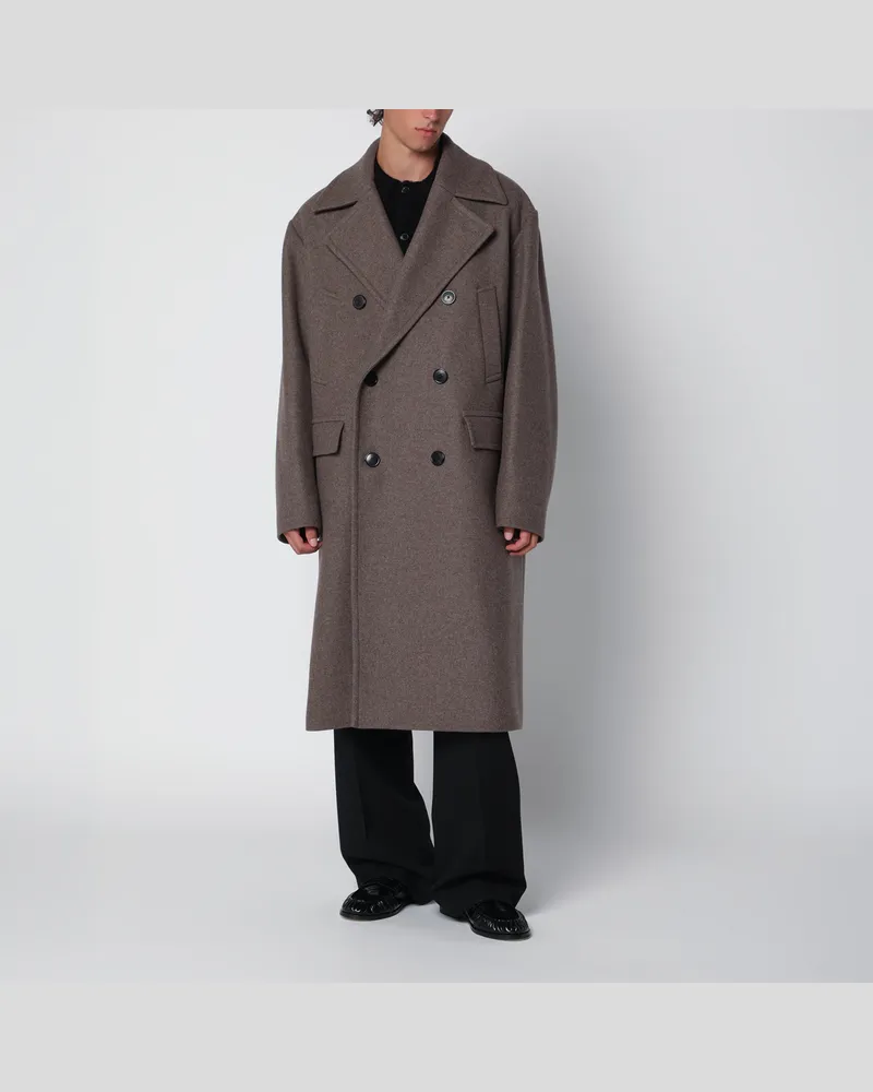 Dries van Noten Taupefarbener Zweireiher aus Wollmischung Beige