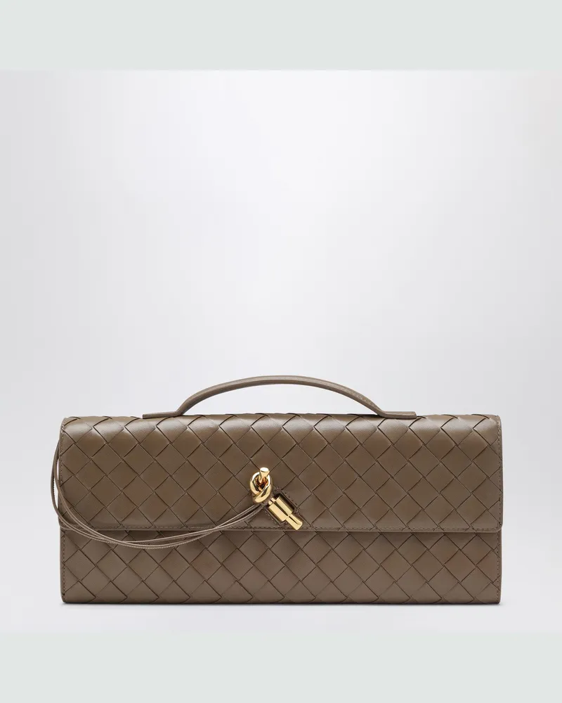Bottega Veneta Andiamo Clutch in Beige Pinecone Brown