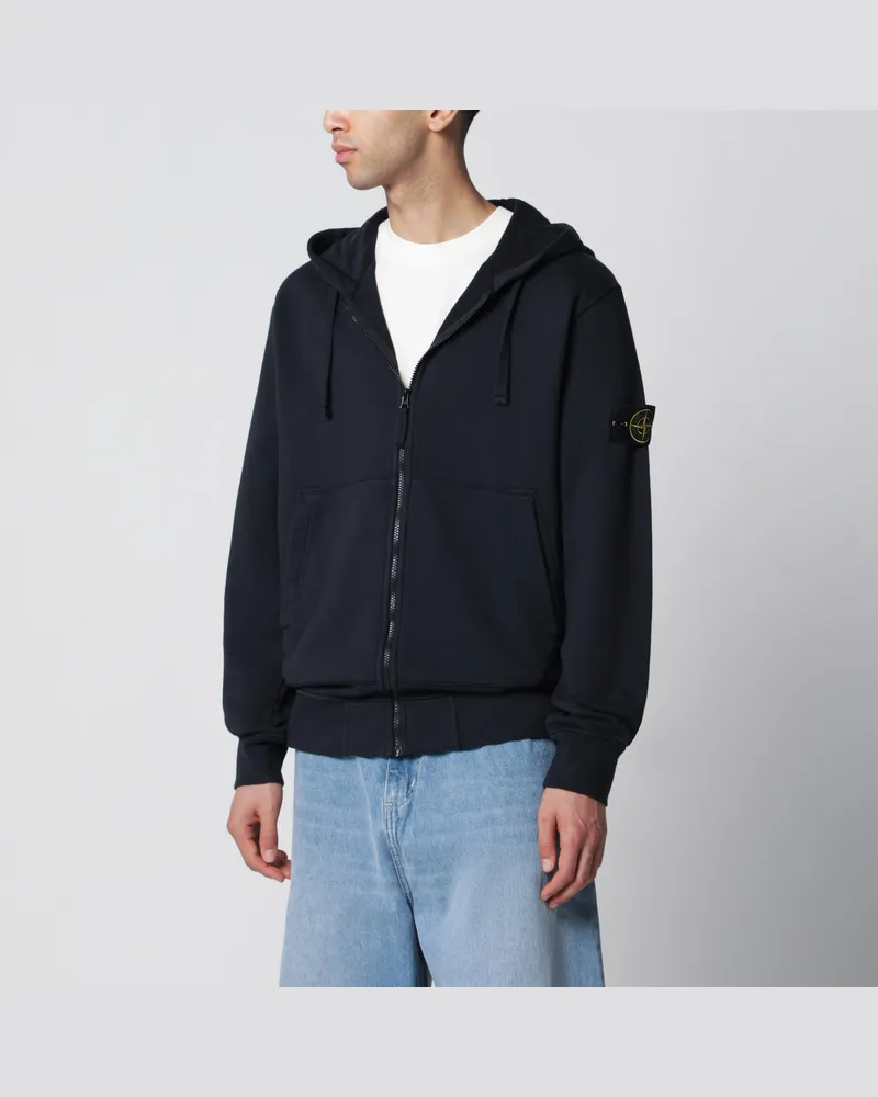 Stone Island Regular-Fit Kapuzenjacke aus Bio-Baumwolle in Blau Blue