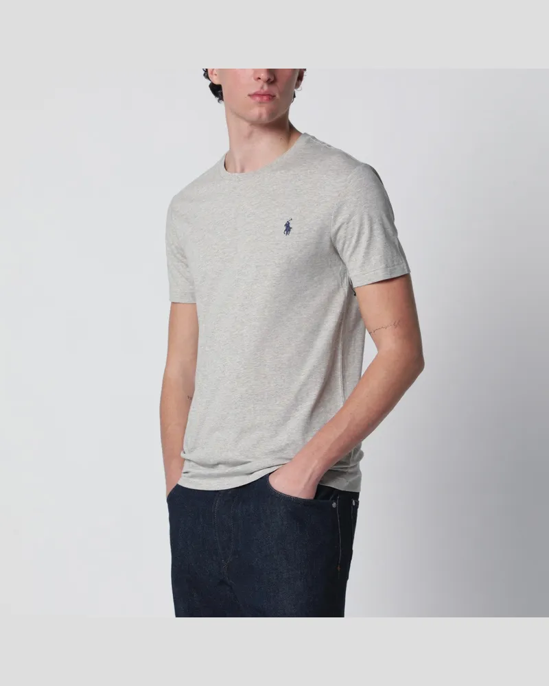 Ralph Lauren Graumeliertes Custom Slim-Fit T-Shirt aus Baumwolle Grey