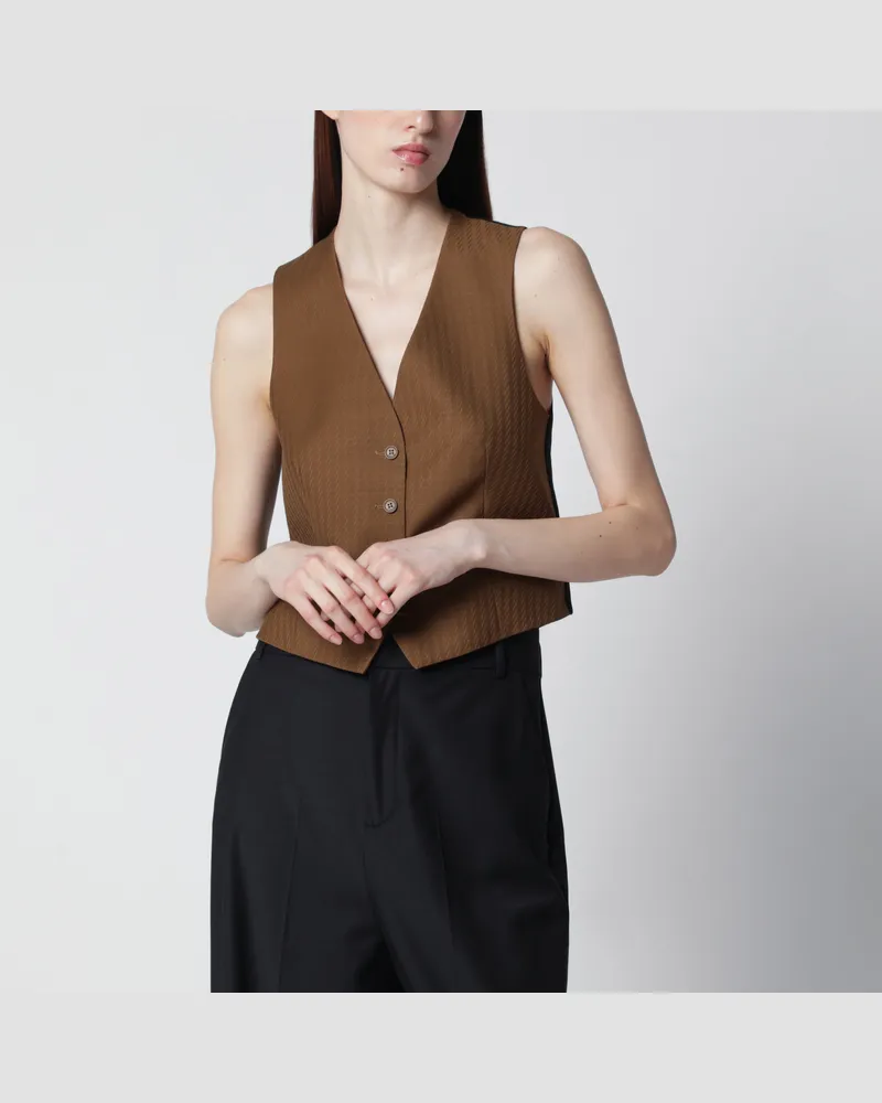 Burberry Braune Weste aus Wolle und Mohair von Brown