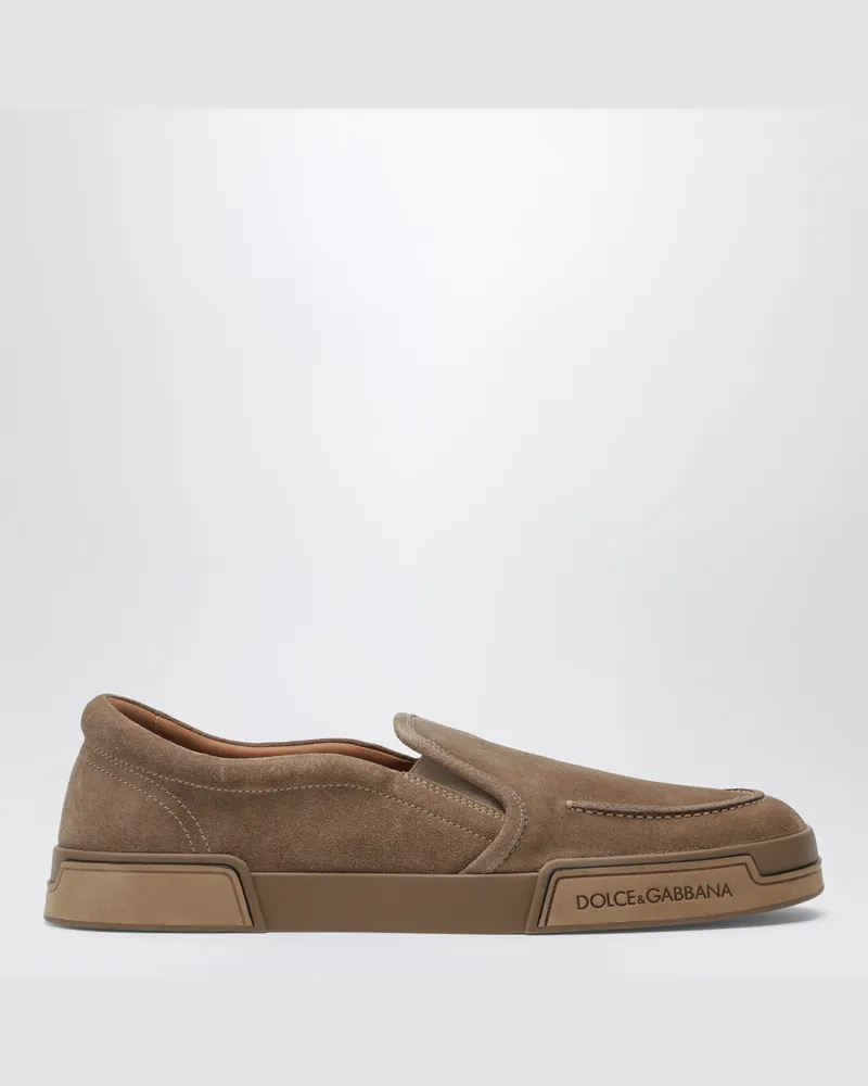 Dolce & Gabbana Veloursleder-Sneaker Portofino Yacht in Haselnuss/Cognac Brown