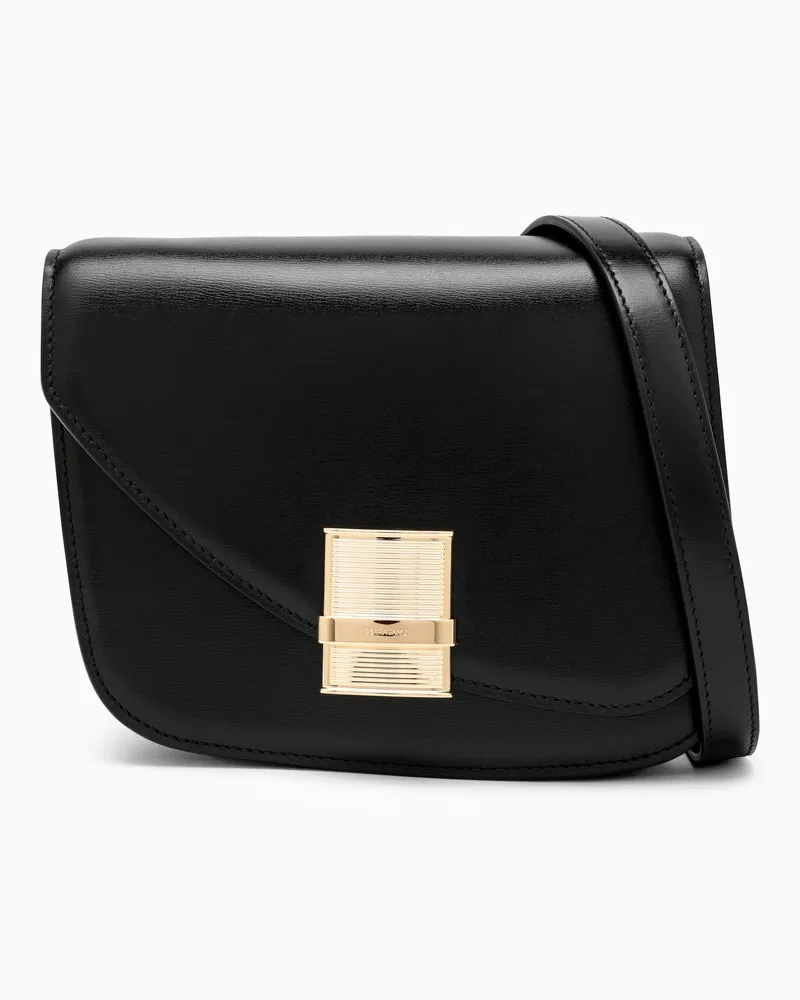 Ferragamo Schwarze Umhängetasche Fiamma S Schwarz
