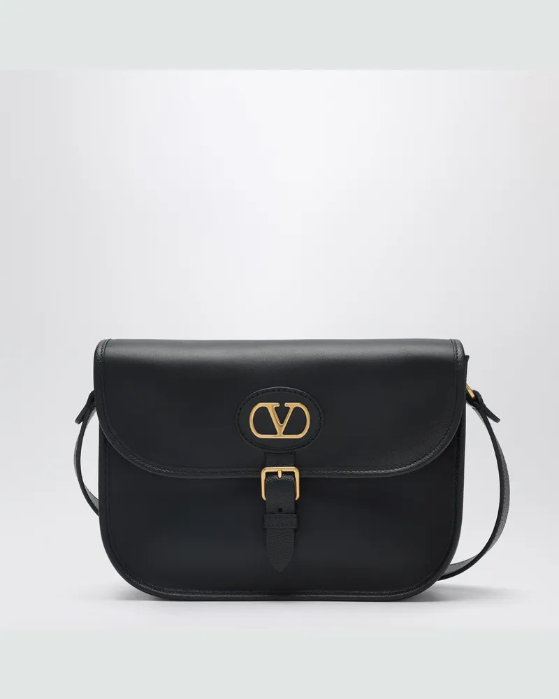 Valentino Garavani Antibes Umhängetasche aus schwarzem Leder Black