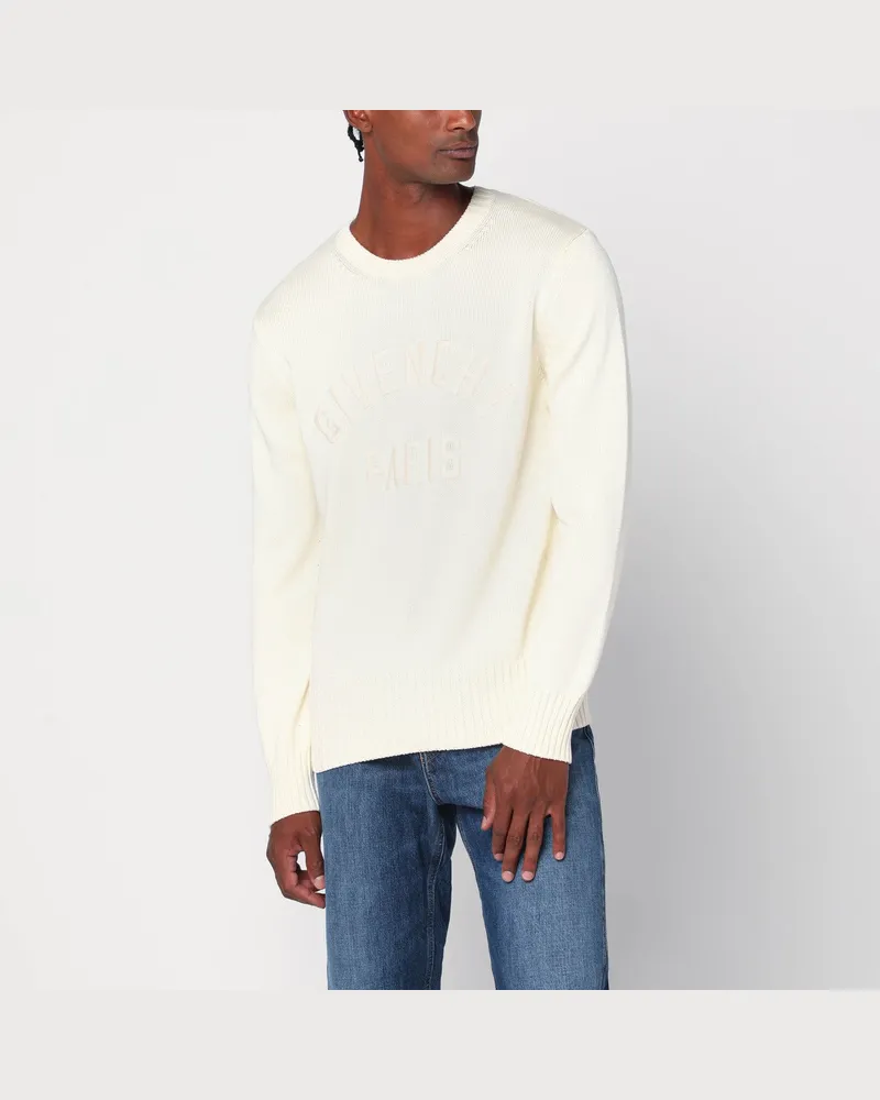 Givenchy Pullover ecru aus Baumwolle mit Logo Print