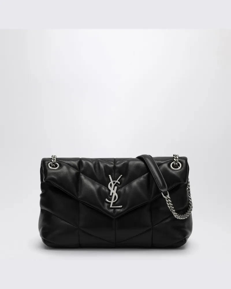 Saint Laurent Kleine schwarze Loulou Puffer Tasche Black