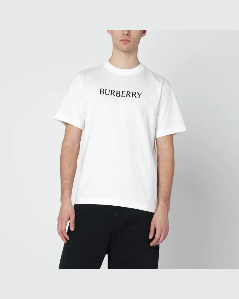 Burberry Weißes T-Shirt mit Logoprint Weiß