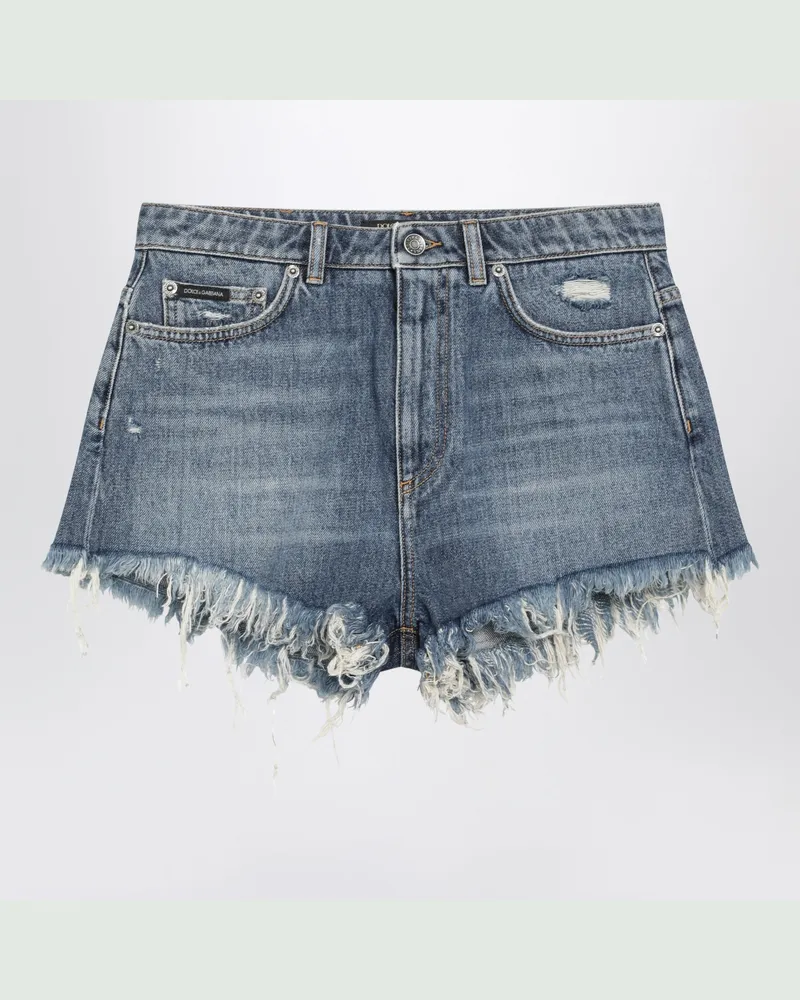 Dolce & Gabbana Mehrfarbige Denim-Shorts aus Baumwolle Blue