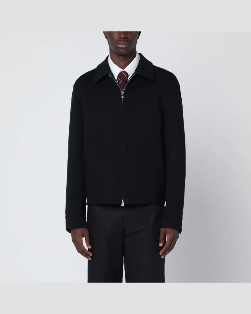 Gucci Schwarze Wolljacke mit Reißverschluss Schwarz