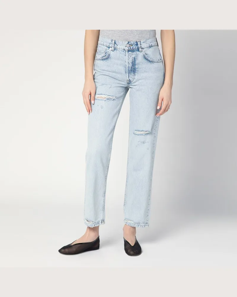 Anine Bing Kate gerade geschnittene Jeans in gebleichtem Blau Hellblau