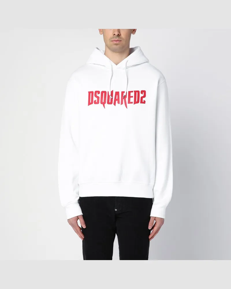 Dsquared2 Weißer Hoodie aus Baumwolle Weiß