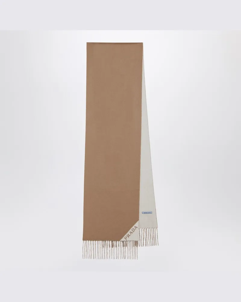 Prada Beige doppelt Cashmere Schal Braun