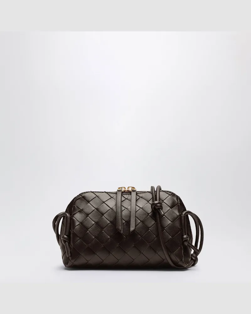 Bottega Veneta Fondantfarbene Concert Clutch Bag in Intrecciato Brown