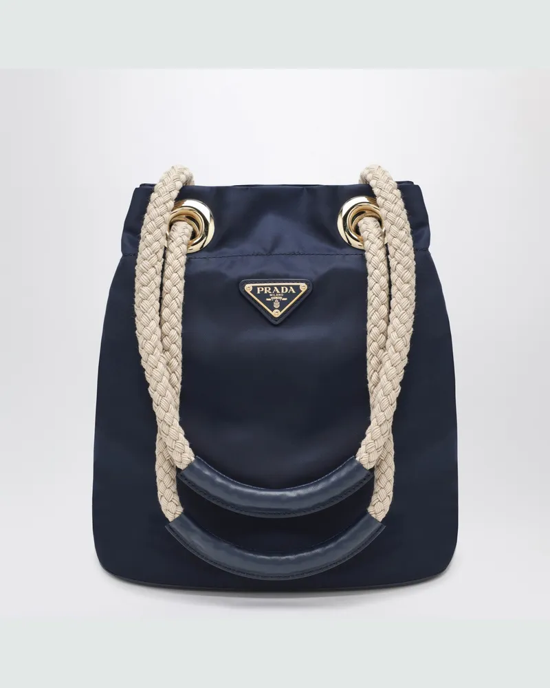 Prada Mariner small Bucket Bag aus baltikblauem Re-Nylon Blue