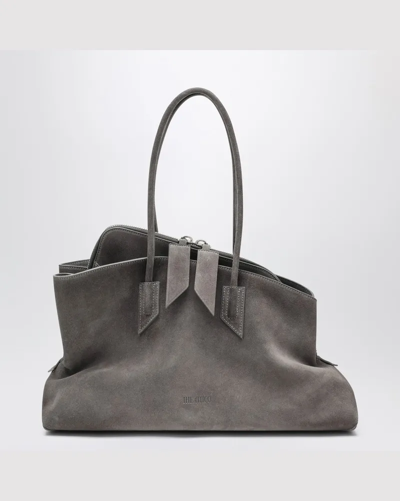 ATTICO La Passeggiata Medium Tasche aus grauem Wildleder Grau