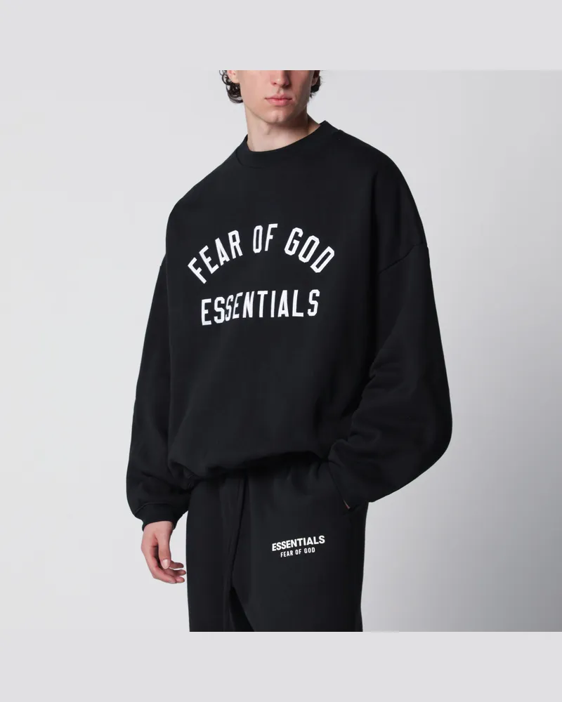 Fear of God Schwarzes Sweatshirt aus Baumwollfleece mit Logo-Stickerei Black