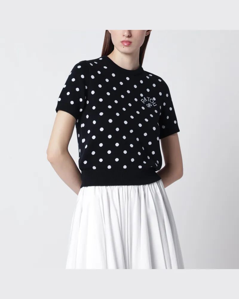 Patou T-Shirt mit Punkten aus umweltfreundlichem Baumwollmischgewebe Blue