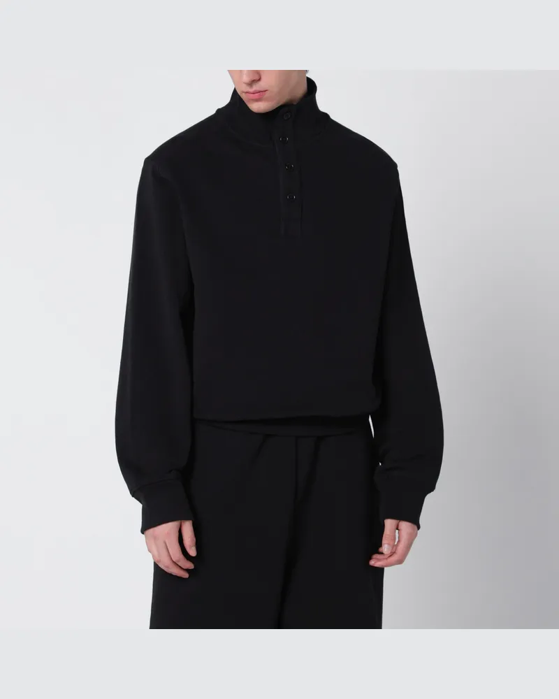 Entire Studios Schwarzer Baumwoll-Cardigan mit Knöpfen Black