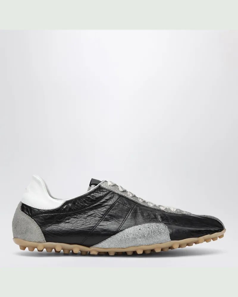Maison Margiela Sprinters Sneaker Aus Schwarzem Leder Und Vintage-Wildleder Black