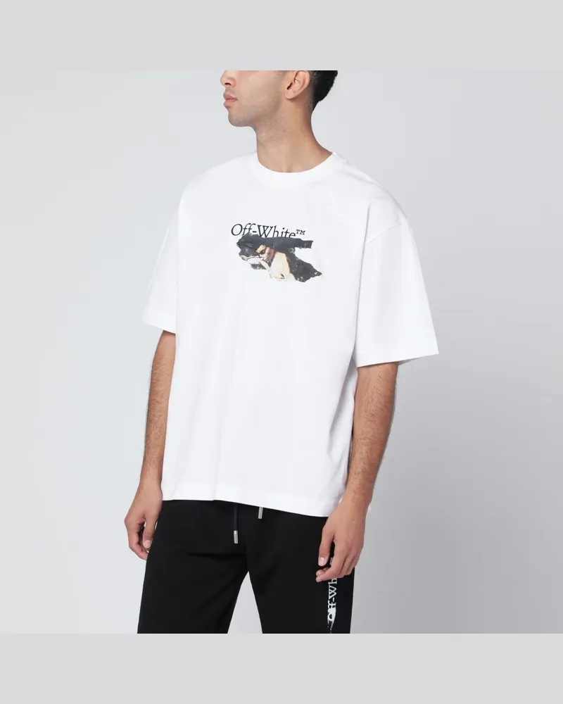 OFF-WHITE Weißes Paint Arrow Skate Logo T-Shirt Weiß