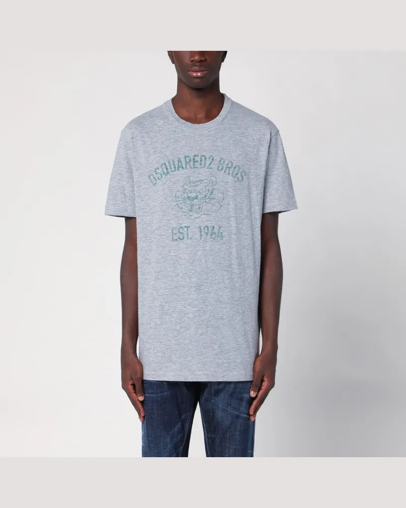 Dsquared2 Grau meliertes T-Shirt mit Logodruck Grau