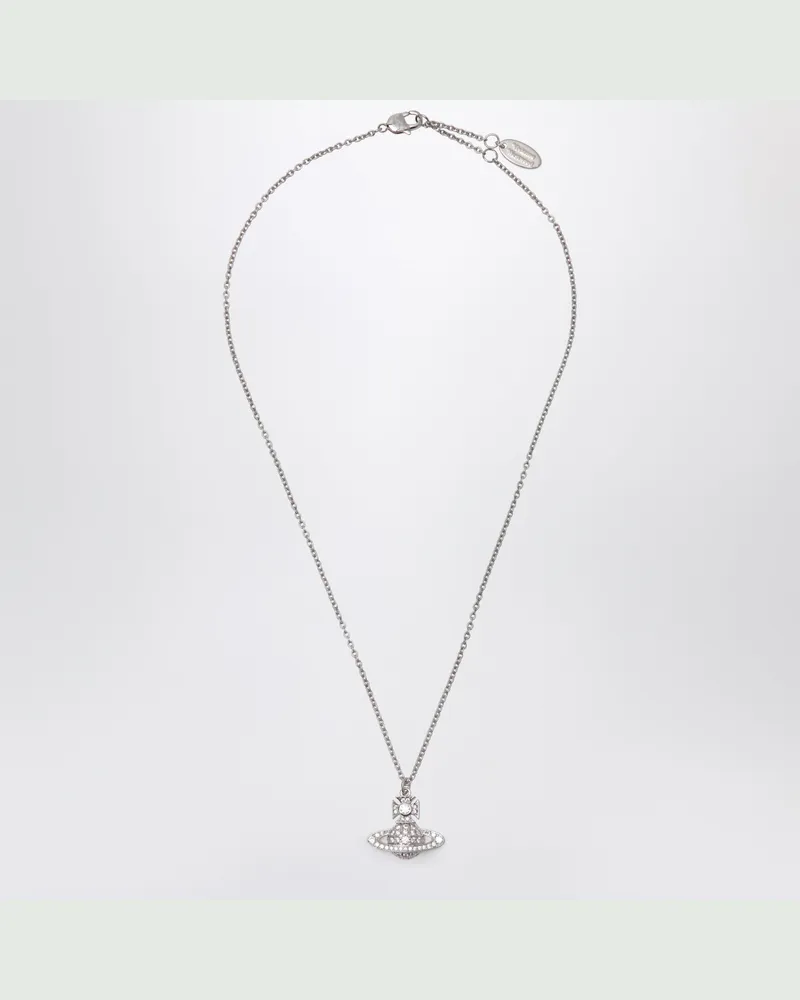 Vivienne Westwood Orb Halskette mit Anhänger aus Platin und Kristallen Metal