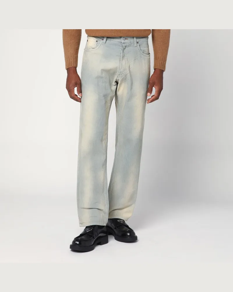 Prada Hellblaue Cordhose mit Washed-Effekt Hellblau