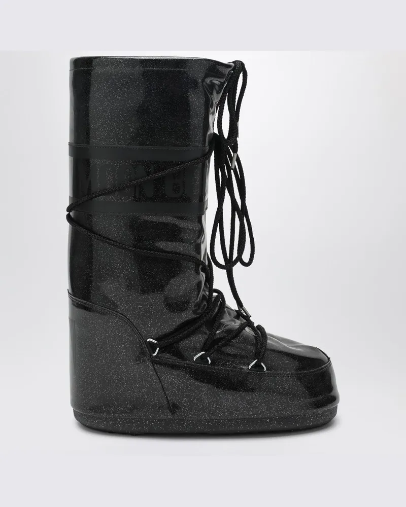 Moon Boot Schwarze Icon Glitter Stiefel Schwarz