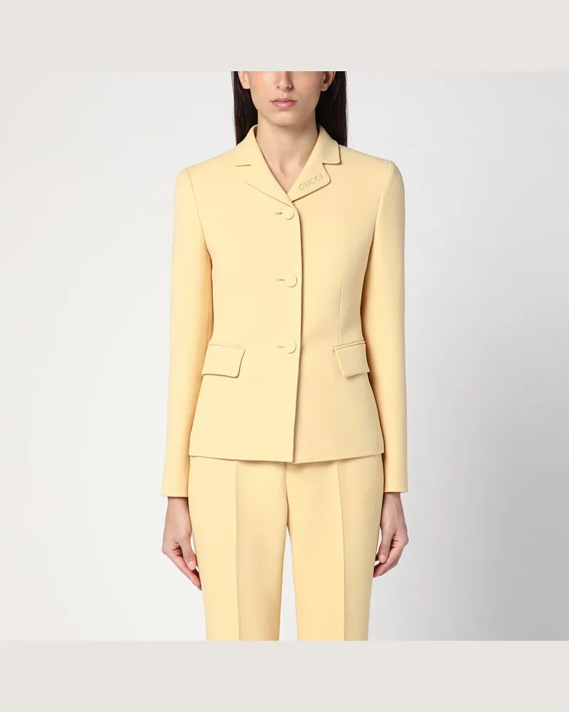 Gucci Hellgelbe Jacke aus Wollkrepp Gelb