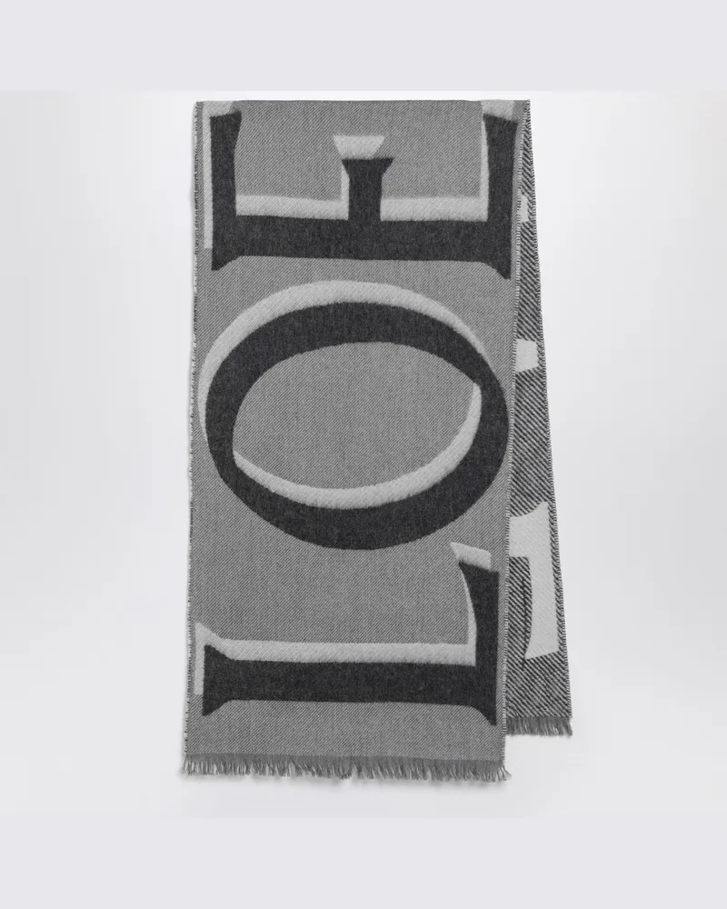 Loewe Grauer Schal aus Wolle und Kaschmir 